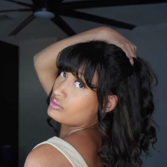 vanali_co with our curtain bang wig