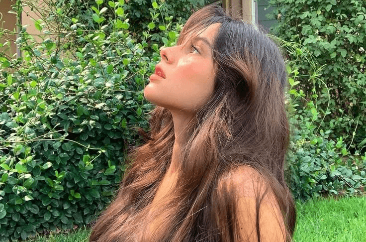 pretty girl look up