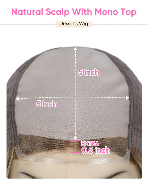 Tayor-Custom Made 5x5.5 Lace With Mono Top Blonde Highlights 8/24/27-8R Human Hair Wig