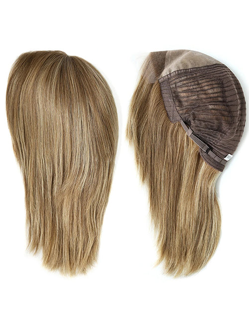 9 Inches Human Hair Wig Blonde Straight Remy Hair Lace Front Female Wig