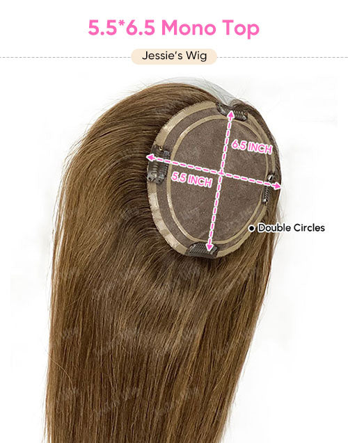 Custom Made 5.5X6.5 5X5 Mono Top Human Hair Topper For Thinning Hair Or Hair Loss