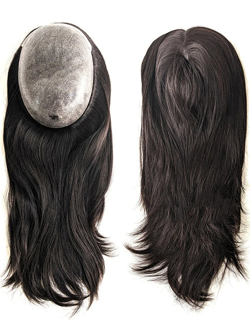 Renee- 14" 16" 7“x9" European Cuticle Remy Human Hair Topper Silky Hairpieces for Woman Injected Poly Skin Women Toupee