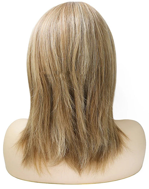 9 Inches Human Hair Wig Blonde Straight Remy Hair Lace Front Female Wig