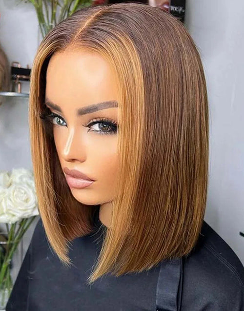 Claire- Highlight Blonde Straight 13x5 Pre Cut Lace Front Wear & Go Human Hair Wig