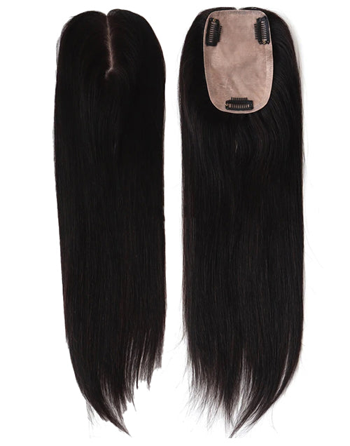 15" Hair Toppers for Women Silk Top Toupee Hairpiece 3 Clip In Blonde Hair Capillary Prosthesis for White Women