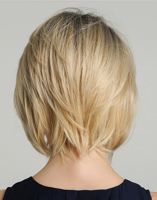 Eova-Beginner Friendly Short Cut Ombre Blonde Wig With Dark Roots 100% Human Hair Wigs