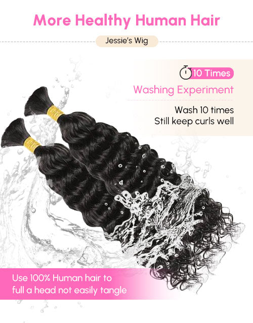 Hair Bulk Water Wave Human Hair for Braiding No Weft Human Hair 12A for Boho Braids Wet and Wavy
