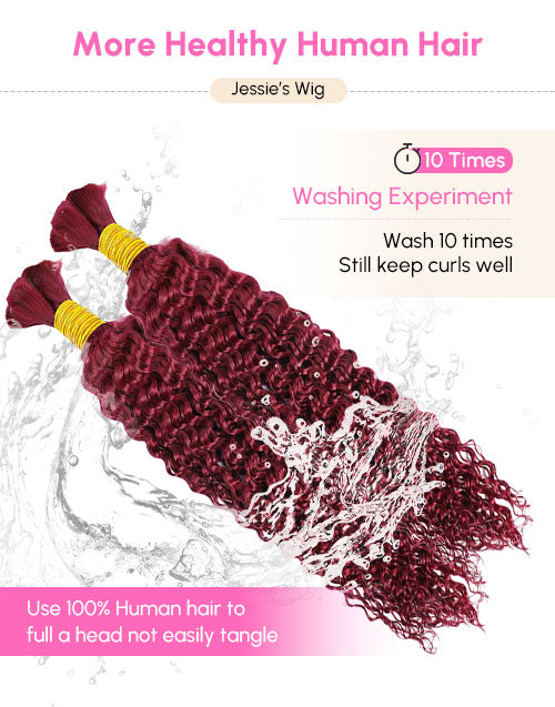 99J Human Braiding Hair Curly Bulk Human Hair for Braiding No Weft 12A for Boho Braids Hair