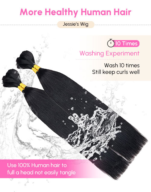 Straight Bulk Human Hair for Braiding No Weft Micro Braiding Hair Braids Extensions 12A