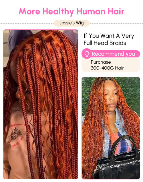 Ginger Color Curly Bulk 12A Human Hair for Braiding Human Hair Extensions for Boho Braids No Weft