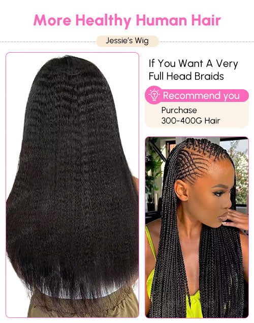 Kinky Straight Bulk Hair for Braiding No Weft Faux Braiding Hair Extensions 12A for Boho Braids