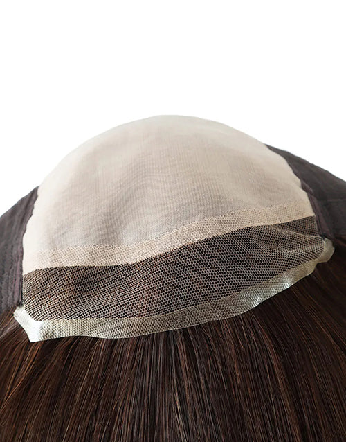 14.5" Women Luxury Wig Mono Top Jewish Wig Lace Front Human Hair Wig Remy Hair Wigs for Women