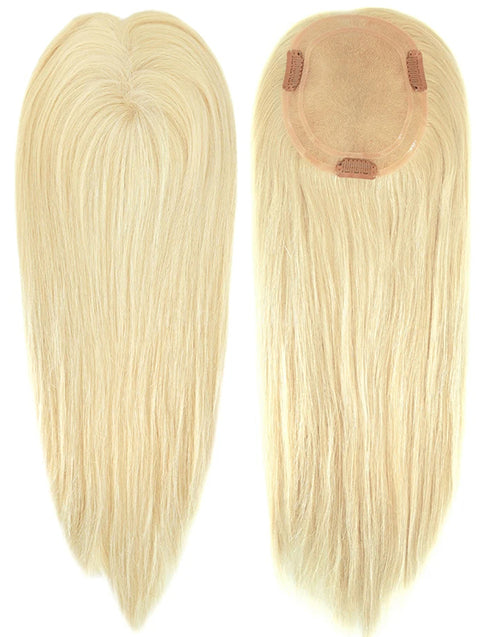 16" Hair Topper Durable 5.5"x6" European Cuticle Remy Natural Human Hair Toupee for Women