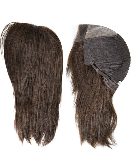9 Inches Human Hair Wig Blonde Straight Remy Hair Lace Front Female Wig