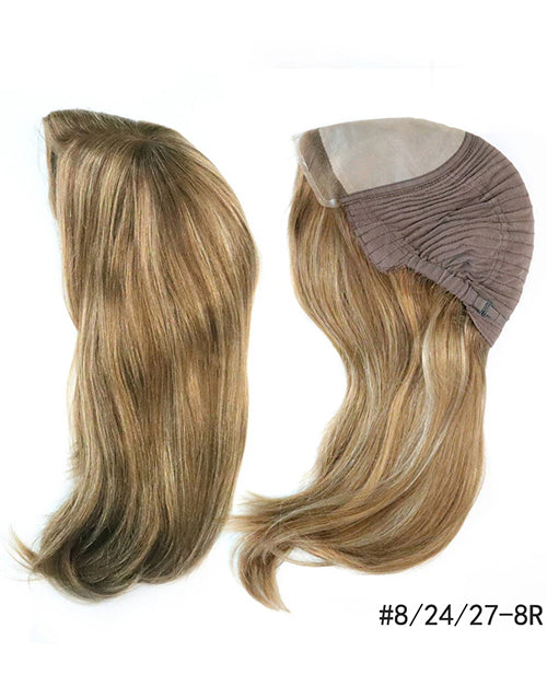 14.5" Women Luxury Wig Mono Top Jewish Wig Lace Front Human Hair Wig Remy Hair Wigs for Women