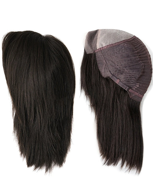 9 Inches Human Hair Wig Blonde Straight Remy Hair Lace Front Female Wig