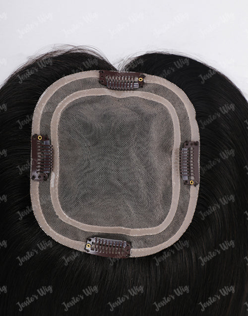 Custom Natural Black Color 5.5X6 Human Hair Topper For Thinning Hair Or Hair Loss