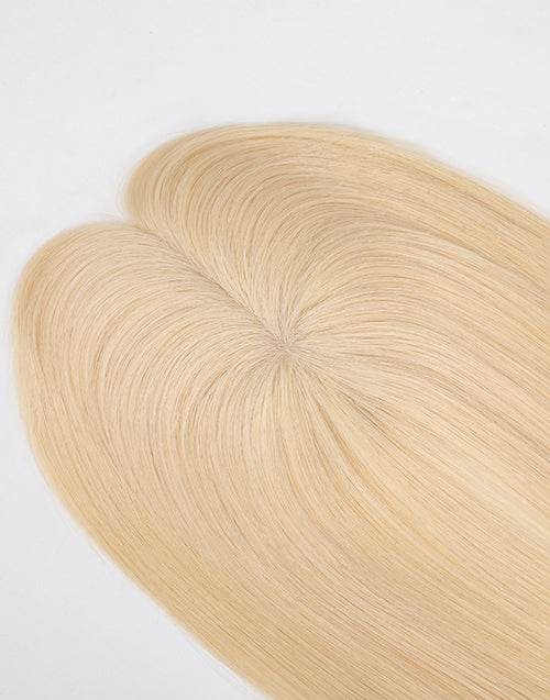 Custom Blonde 613 Color 3X5 Human Hair Topper For Thinning Hair Or Hair Loss