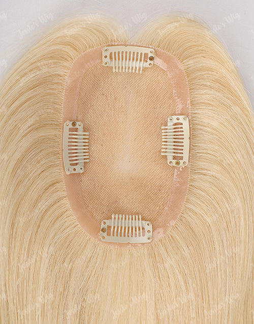 Custom Blonde 613 Color 3X5 Human Hair Topper For Thinning Hair Or Hair Loss