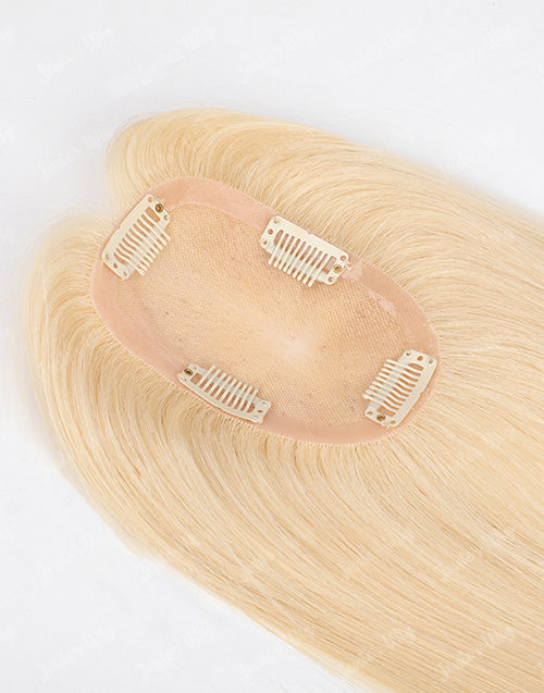 Custom Blonde 613 Color 3X5 Human Hair Topper For Thinning Hair Or Hair Loss