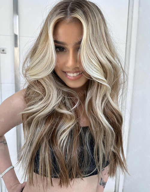 Jolene-Natural Wavy Strawberry Blonde 13X4 Lace Front Wigs 5.5X5.5 Human Hair Wig