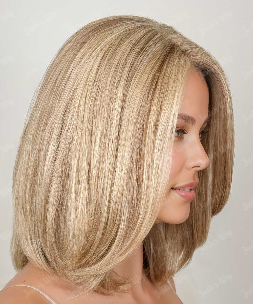 Gracia-Custom Made 5.5X3X8.5 Brown And Blonde Human Hair Wig