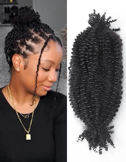 Natural Black Spring Twist Human Hair Extensions