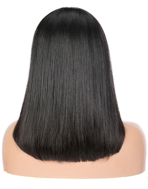 Elvira- Smart-Fit Pull Go Glueless HD Lace Pre cut 13x4 Short Blunt Cut Bob Lace Wig 4x4 Brazilian Remy Straight Hair Wigs