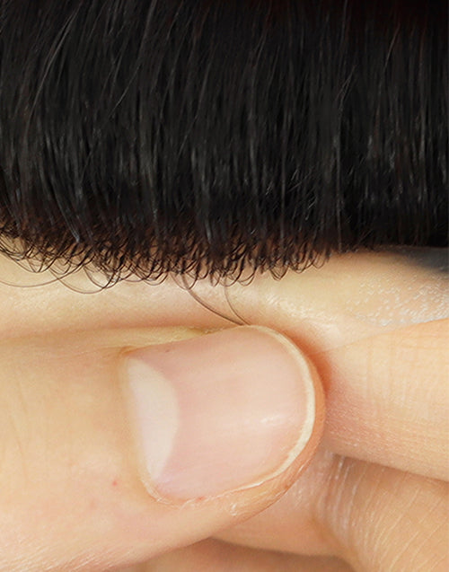 8"x10" Toupee for Men Fine Mono in Body 1.25" Polyskin in Perimeter Indian Human Hair