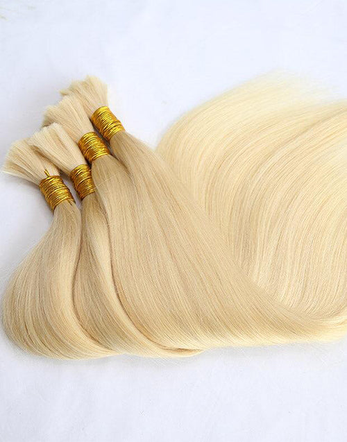 #613 Honey Straight Hair Bulk Braiding Hair for Human Hair Extensions No Weft for Micro Braiding 12A