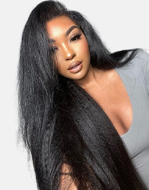 Freetress Half Wigs Human Hair Kinky Blow Out-One Fit All Kinky Straight Half Wig