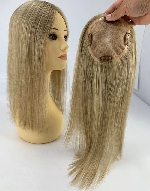 #8 #18 Mono Top 5"X5" Human Hair Topper For Women Thinning Hair Or Hair Loss