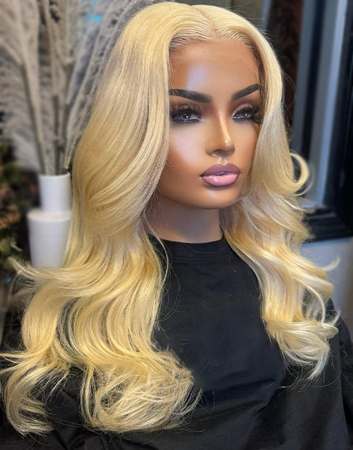 Gemma- Blonde #613 Wavy 13x6 Deep Part Lace Front Wig Human Hair Glueless Wig For Women