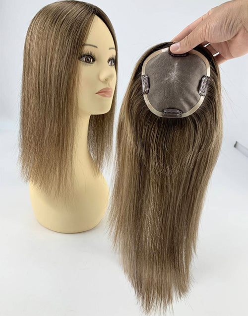#8 #18 Mono Top 5"X5" Human Hair Topper For Women Thinning Hair Or Hair Loss