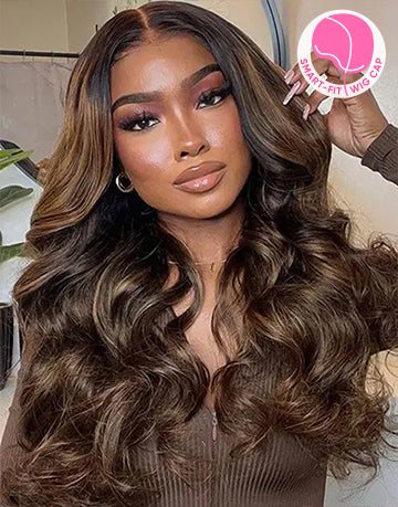 Sofie- Smart-Fit Pull Go Balayage Highlight Body Wave Glueless Wig With Invisi Drawstring Pre Cut Lace