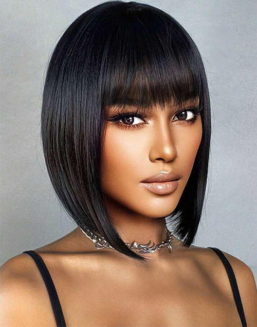 3 WIGS=$159|16" Highlight Brown Layer Wavy 7x5 Wig+10" 99J Layer Straight Bob 4x4 Wig With Bangs+10" Bob Straight Wig With Bangs Flash Deal