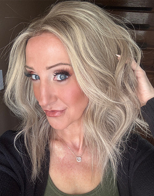 Geni- Influencer Inspired Highlight Ash Blonde Wavy Bob True-Hold Glueless Wig
