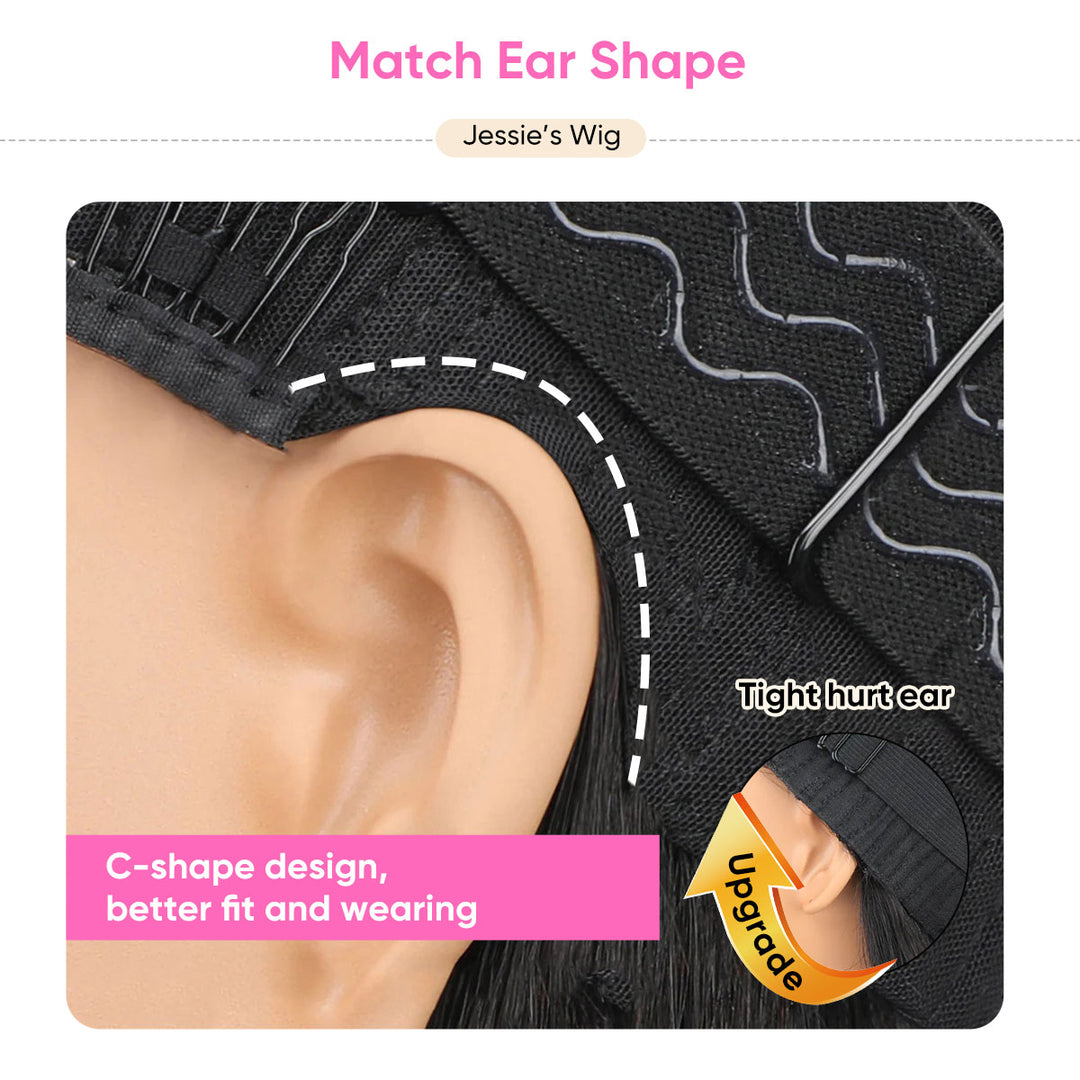 22" Kinky Straight Wave Wig 2 Styles Randomly Transform 7x5 Pre Cut Lace Flash Deal