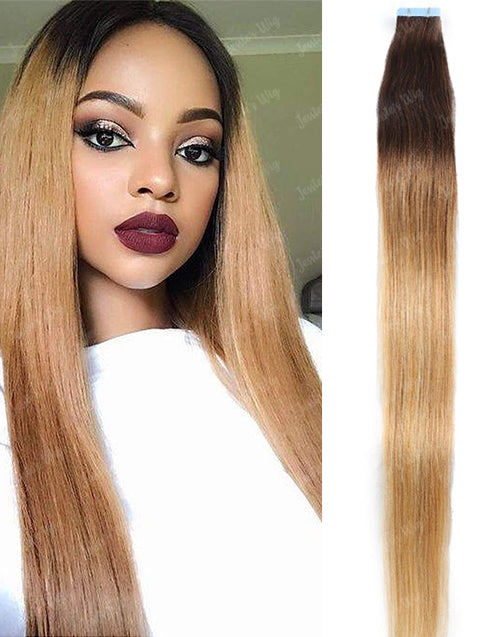 T4/27# Hair Tape Straight Human Hair Extensions