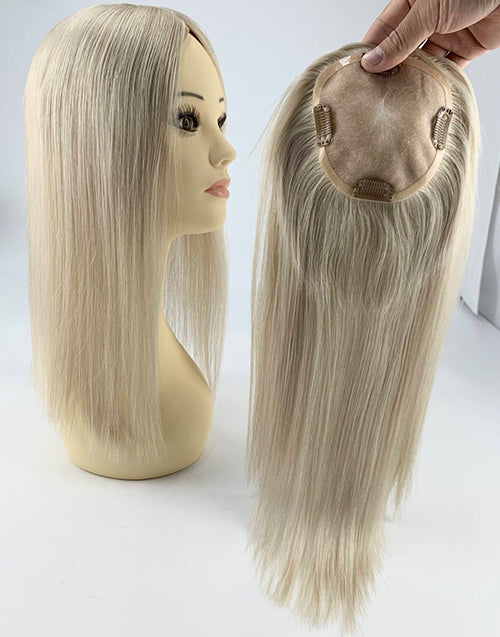 #8 #18 Mono Top 5"X5" Human Hair Topper For Women Thinning Hair Or Hair Loss