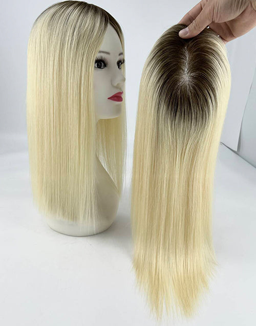 #6 #8 Mono Top 5.5"X6.5" Human Hair Topper For Thinning Hair Or Hair Loss For Women