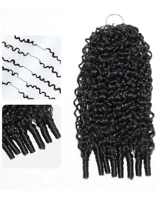 Burmese Curly Crochet Hair Natural Black Machine Made Feather Crochet Human Hair Extension