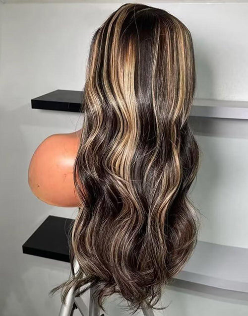 18" Mixed Honey Blonde Wavy Wig Smart-Fit Pull Go Gluless 13x5 Pre Cut Lace Wig Flash Deal