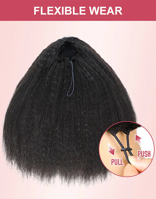 Freetress Half Wigs Human Hair Kinky Blow Out-One Fit All Kinky Straight Half Wig
