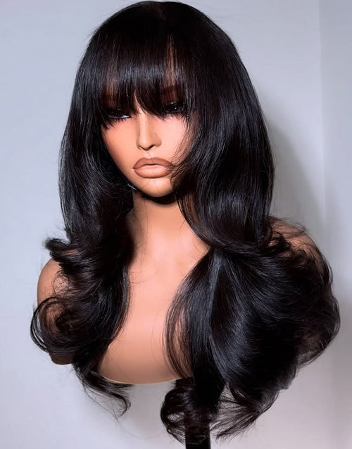 Wynn- Smart-Fit Pull Go Glueless Wig Butterfly Style Wig With Bangs Loose Wavy Wig Pre Cut Lace Wig