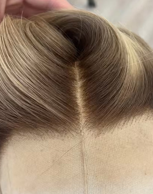 Doval- True-Hold Glueless Cap Ombre Ash Blonde Highlight Wavy 13x4 Lace Wig For Women