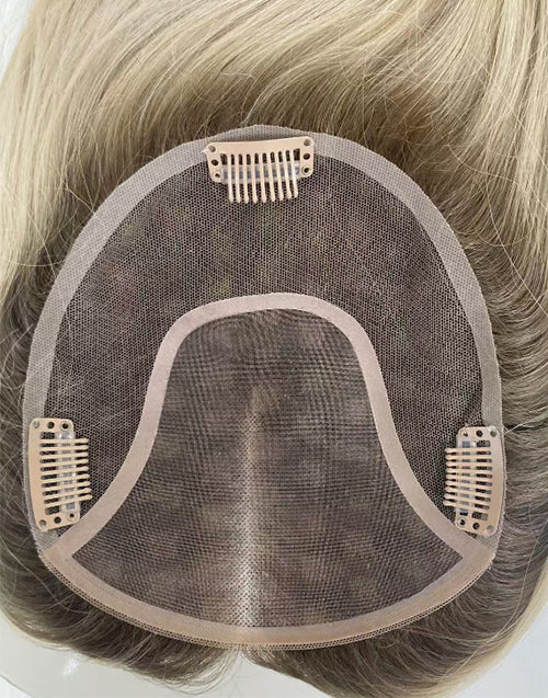 6"×6.5" Soft Blonde Natural Hair Topper Remy Human Hair
