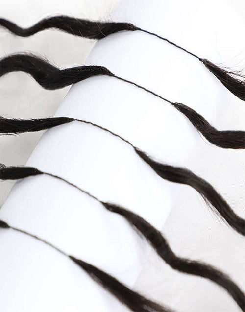 Burmese Curly Crochet Hair Natural Black Machine Made Feather Crochet Human Hair Extension