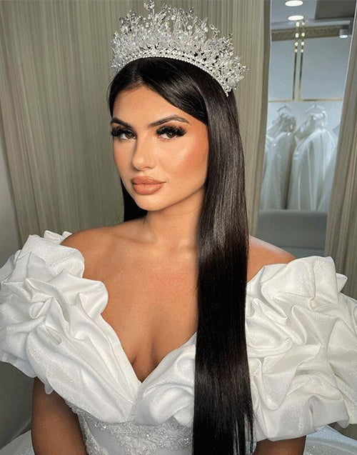 Bridal Wedding Hairstyles Straight Wig 360 Lace Wig Human Hair