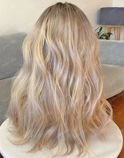 16" 18" Highlight Ombre Blonde Natural Wave True-Hold Glueless 5.5x5.5 Pre Cut Lace Wig Medium Cap Flash Deal